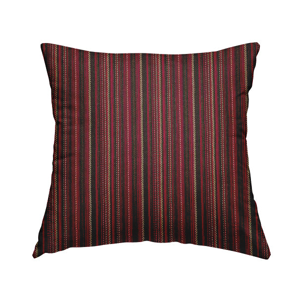 Luther Striped Pattern Brown Coloured Durable Chenille Material Upholstery Fabric - Handmade Cushions