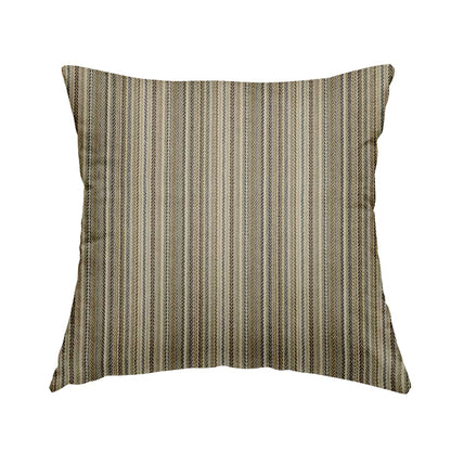 Luther Striped Pattern Cream Beige Coloured Durable Chenille Material Upholstery Fabric - Handmade Cushions