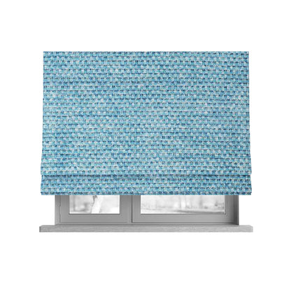 Lyon Soft Like Cotton Woven Hopsack Type Chenille Upholstery Fabric Blue Colour - Roman Blinds