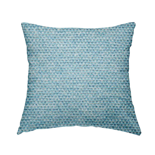 Lyon Soft Like Cotton Woven Hopsack Type Chenille Upholstery Fabric Blue Colour - Handmade Cushions