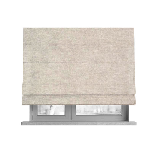 Mary Basket Weave Soft Chenille In Cream Colour Upholstery Fabric - Roman Blinds