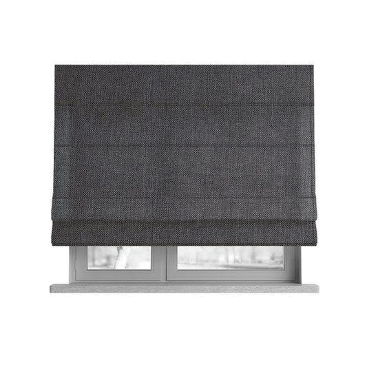 Mary Basket Weave Soft Chenille In Light Grey Silver Colour Upholstery Fabric - Roman Blinds