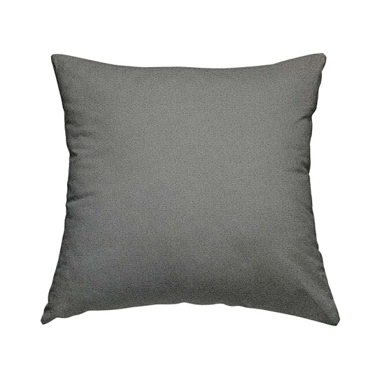 Mehari Linen Effect Flat Weave Semi Plain Upholstery Fabric In Silver Grey Colour - Handmade Cushions