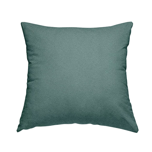 Mehari Linen Effect Flat Weave Semi Plain Upholstery Fabric In Teal Blue Colour - Handmade Cushions