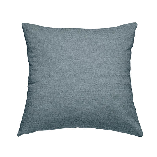Mehari Linen Effect Flat Weave Semi Plain Upholstery Fabric In Blue Colour - Handmade Cushions