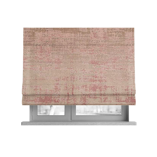 Milan Semi Plain Abstract Soft Velvet Upholstery Furnishing Fabric In Pink - Roman Blinds