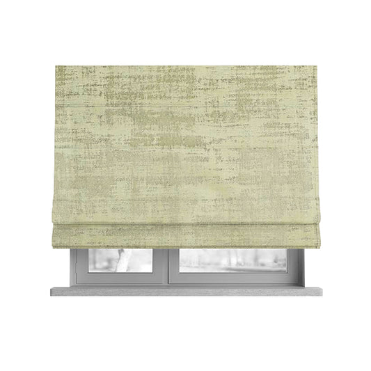 Milan Semi Plain Abstract Soft Velvet Upholstery Furnishing Fabric In Cream - Roman Blinds