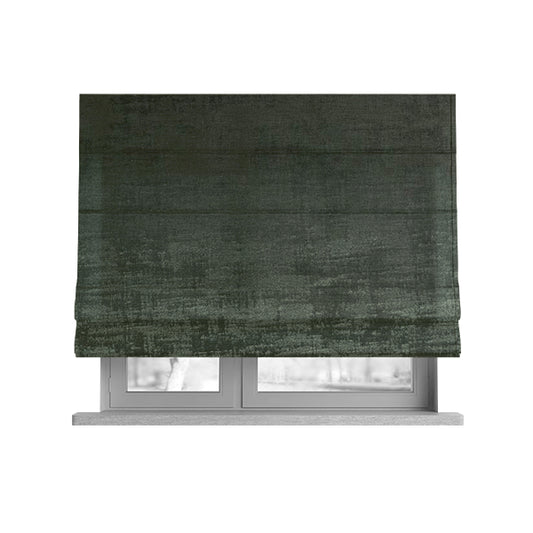 Milan Semi Plain Abstract Soft Velvet Upholstery Furnishing Fabric In Grey - Roman Blinds