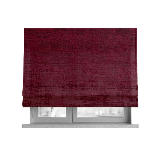 Milan Semi Plain Abstract Soft Velvet Upholstery Furnishing Fabric In Raspberry - Roman Blinds