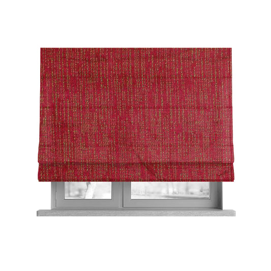 Monarch Beautifully Woven Soft Textured Semi Plain Chenille Material Red Burgundy Upholstery Fabrics - Roman Blinds
