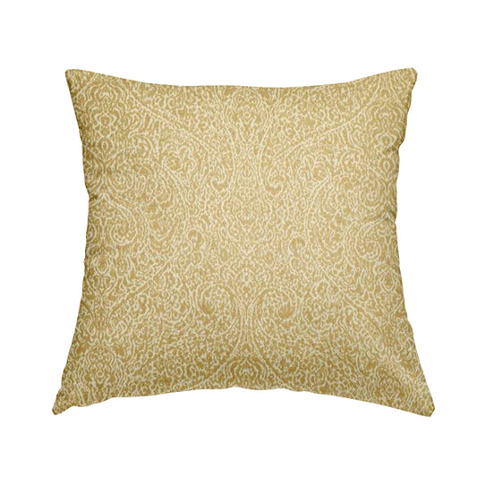 Momentum Damask Pattern Quality Soft Chenille Upholstery Fabric In Beige Colour MSS-45 - Handmade Cushions