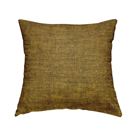 Muse Aged Finish Effect Soft Velvet Upholstery Furnishing Fabric Yellow Colour - Handmade Cushions