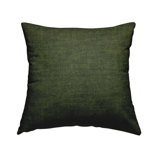 Muse Aged Finish Effect Soft Velvet Upholstery Furnishing Fabric Green Colour - Handmade Cushions