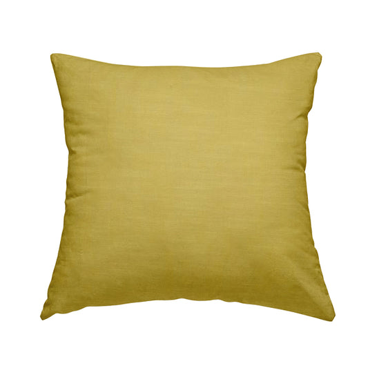 Natural Flat Weave Plain Upholstery Fabric In Yellow Colour - Handmade Cushions