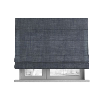 Natural Flat Weave Plain Upholstery Fabric In Navy Blue Colour - Roman Blinds