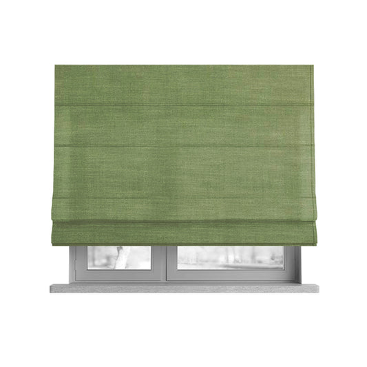 Natural Flat Weave Plain Upholstery Fabric In Lime Green Colour - Roman Blinds