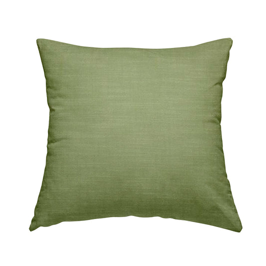 Natural Flat Weave Plain Upholstery Fabric In Lime Green Colour - Handmade Cushions