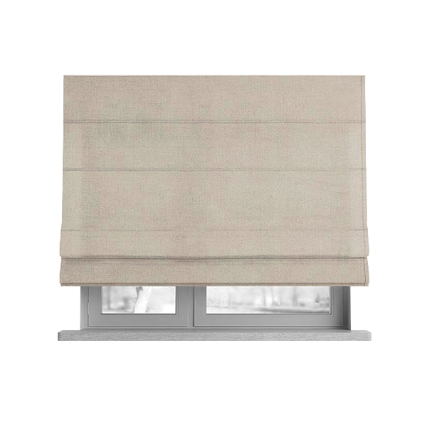 Oscar Deep Pile Plain Chenille Velvet Material White Colour Upholstery Fabric - Roman Blinds