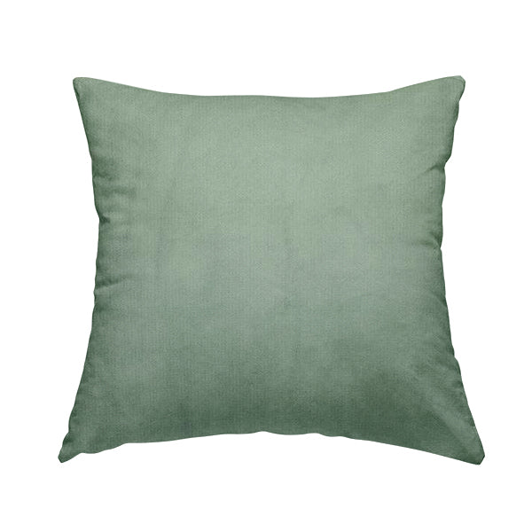 Oscar Deep Pile Plain Chenille Velvet Material Green Mint Colour Upholstery Fabric - Handmade Cushions