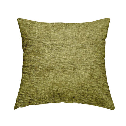 Otley Softy Shiny Chenille Upholstery Furnishing Fabric In Lime Green Colour - Handmade Cushions