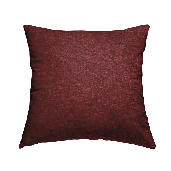 Otley Softy Shiny Chenille Upholstery Furnishing Fabric In Burgundy Red Colour - Handmade Cushions