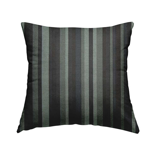Pandora Vertical Stripes Pattern Soft Chenille Like Velvet Fabric Grey Charcoal Shade Colour - Handmade Cushions