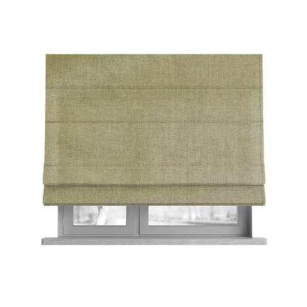 Aldwych Herringbone Soft Wool Textured Chenille Material Beige Furnishing Fabric - Roman Blinds