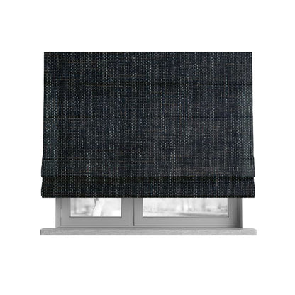 Perth Hopsack Textured Chenille Upholstery Fabric Blue Colour - Roman Blinds