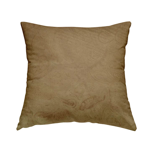 Phoenix Laser Cut Pattern Soft Velveteen Brown Velvet Material Upholstery Curtains Fabric - Handmade Cushions