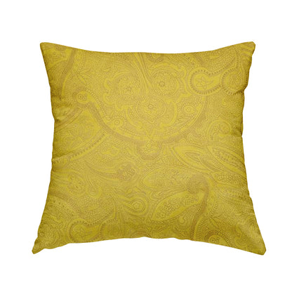 Phoenix Laser Cut Pattern Soft Velveteen Yellow Velvet Material Upholstery Curtains Fabric - Handmade Cushions