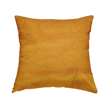 Phoenix Laser Cut Pattern Soft Velveteen Orange Mango Velvet Material Upholstery Curtains Fabric - Handmade Cushions