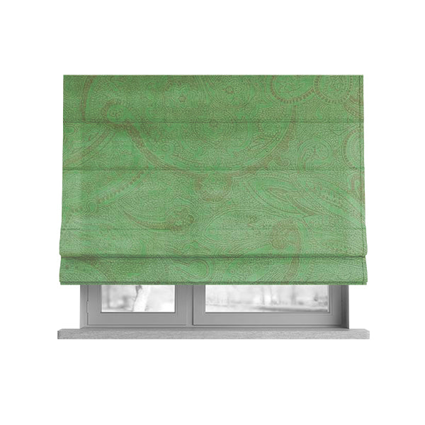 Phoenix Laser Cut Pattern Soft Velveteen Apple Green Velvet Material Upholstery Curtains Fabric - Roman Blinds