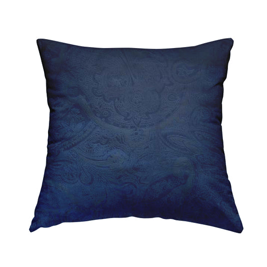 Phoenix Laser Cut Pattern Soft Velveteen Navy Blue Velvet Material Upholstery Curtains Fabric - Handmade Cushions