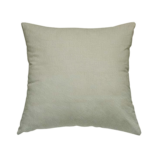 Plaza Opulence Soft Textured Velvet Furnishing Fabric In White - Handmade Cushions