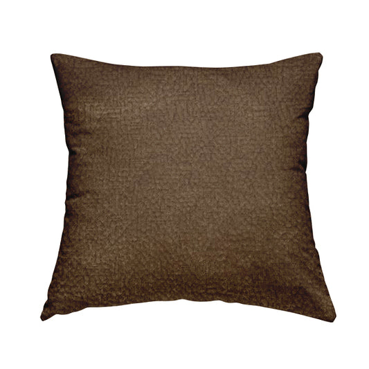 Plaza Opulence Soft Textured Velvet Furnishing Fabric In Golden Brown - Handmade Cushions