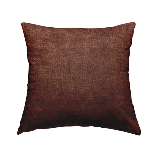 Plaza Opulence Soft Textured Velvet Furnishing Fabric In Copper Brown - Handmade Cushions