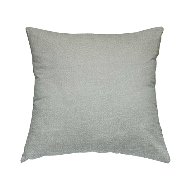 Plaza Opulence Soft Textured Velvet Furnishing Fabric In Silver - Handmade Cushions