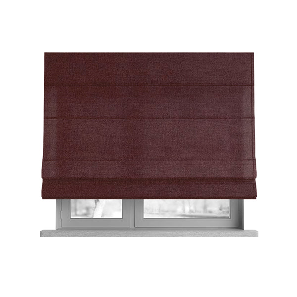 Prague Flat Weave Plain Dual Purpose Upholstery Curtain Red Fabric - Roman Blinds