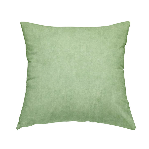 Capri Pastel Effect Cotton Chenille Upholstery Fabric In Olive Green Colour - Handmade Cushions