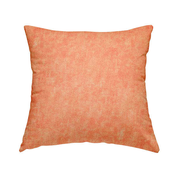 Capri Pastel Effect Cotton Chenille Upholstery Fabric In Orange Colour - Handmade Cushions