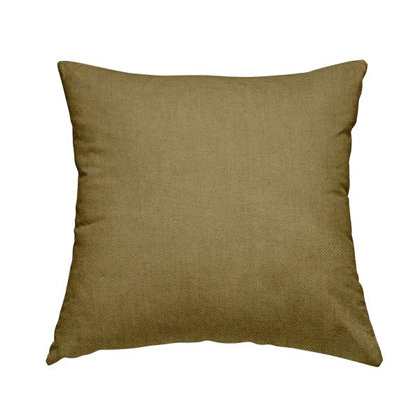 Aldwych Herringbone Soft Wool Textured Chenille Material Golden Brown Furnishing Fabric - Handmade Cushions