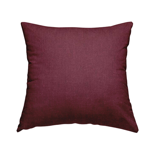Regent Woven Look Plain Chenille Material Upholstery Fabric In Red Colour - Handmade Cushions