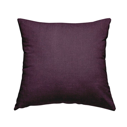 Regent Woven Look Plain Chenille Material Upholstery Fabric In Purple Colour - Handmade Cushions