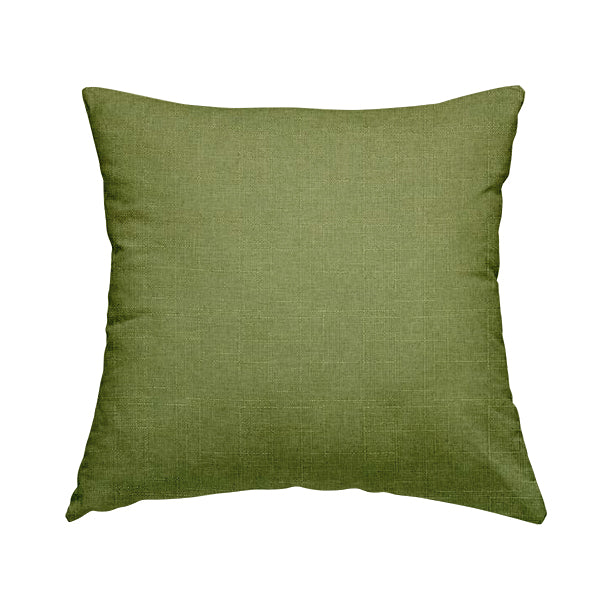 Regent Woven Look Plain Chenille Material Upholstery Fabric In Green Colour - Handmade Cushions