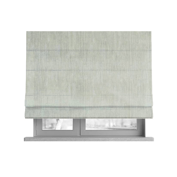 Rio Soft Textured Velvet Upholstery Fabrics In Light Silver Colour - Roman Blinds