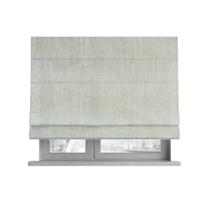 Rio Soft Textured Velvet Upholstery Fabrics In Light Silver Colour - Roman Blinds