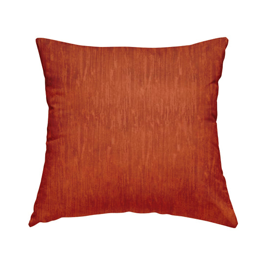 Rio Soft Textured Velvet Upholstery Fabrics In Orange Colour - Handmade Cushions