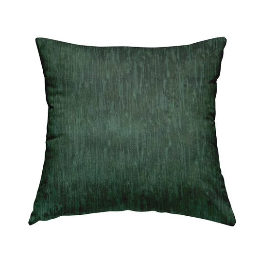 Rio Soft Textured Velvet Upholstery Fabrics In Dark Green Colour - Handmade Cushions