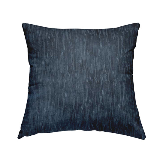 Rio Soft Textured Velvet Upholstery Fabrics In Denim Blue Colour - Handmade Cushions