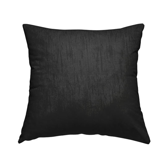 Rio Soft Textured Velvet Upholstery Fabrics In Black Colour - Handmade Cushions